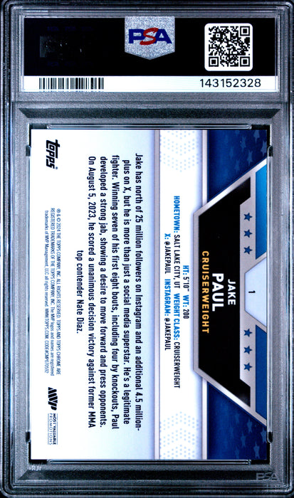 2024 Topps Chrome Boxing #1 Jake Paul Gold Refractor PSA 9