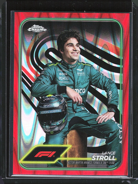 2024 Topps Chrome Formula 1 #12 Lance Stroll Red RayWave Refractors #/5