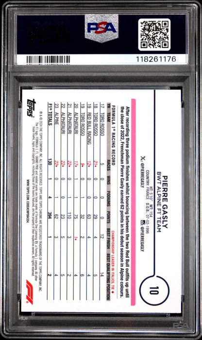 2024 Topps Chrome Formula 1 #10 Pierre Gasly Gold Refractor PSA 9
