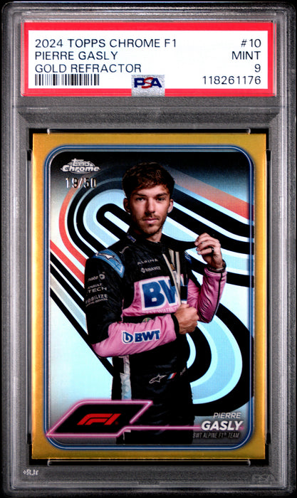2024 Topps Chrome Formula 1 #10 Pierre Gasly Gold Refractor PSA 9