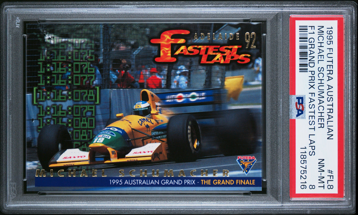 1995 Futera Australian Formula One Grand Prix #FL8 Michael Schumacher PSA 8