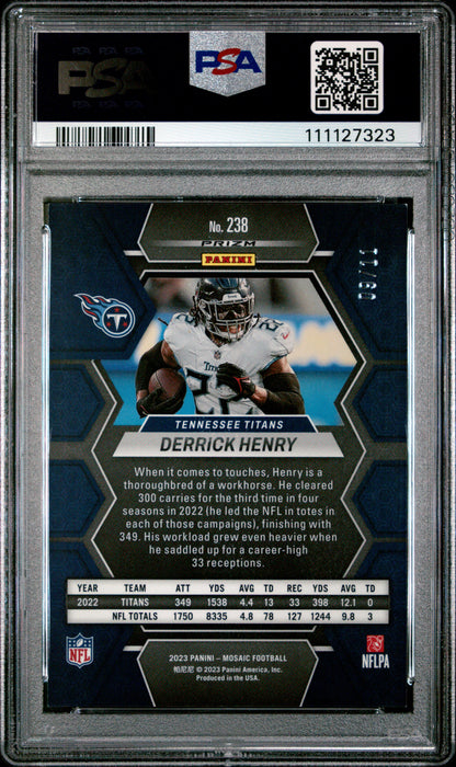 2023 Panini Mosaic #238 Derrick Henry Pink Swirl PSA 9
