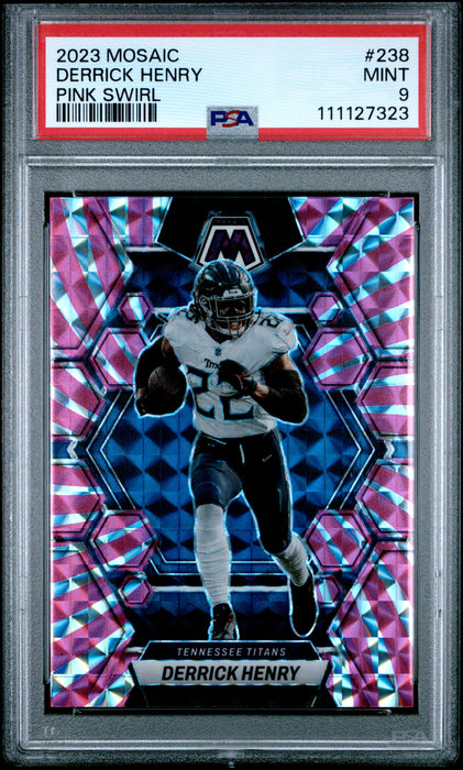 2023 Panini Mosaic #238 Derrick Henry Pink Swirl PSA 9
