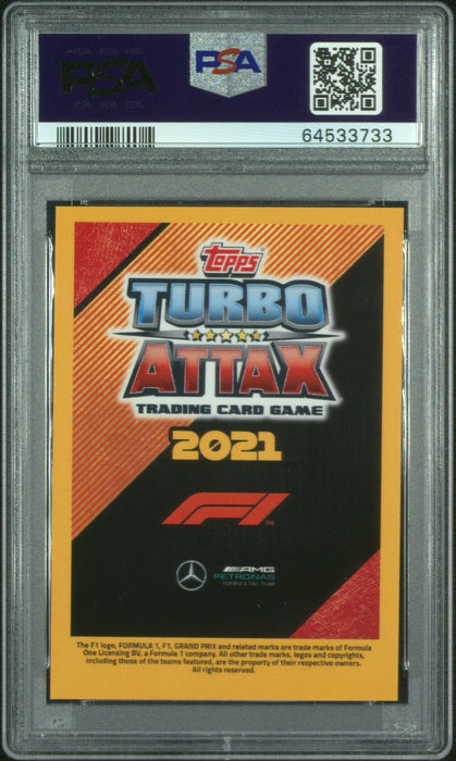 2021 Topps Formula 1 Turbo Attax Lewis Hamilton Fire PSA 8