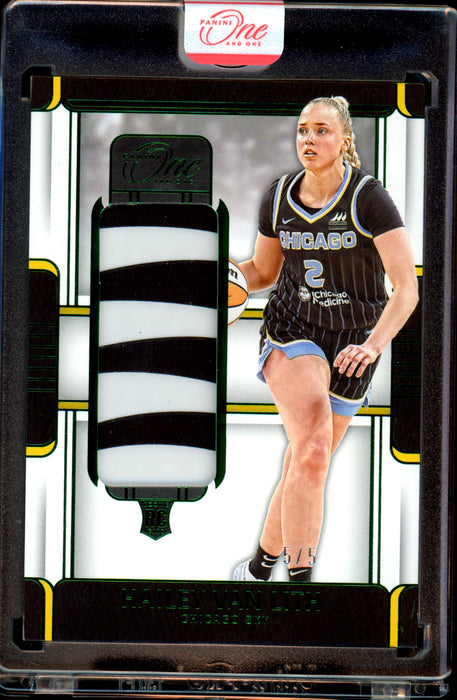 2025 Panini One and One WNBA Hailey Van Lith Holo Emerald #/5 Jumbo Patch MB-HVL
