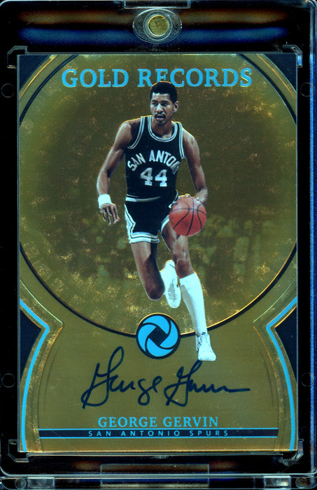 2017-18 Panini Opulence George Gervin Gold Records Signatures Platinum #/1