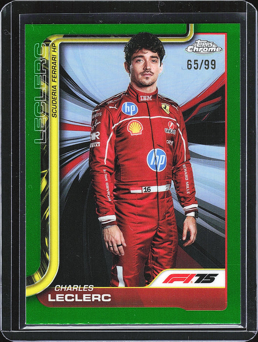 2025 Topps Chrome Formula 1 F1 Charles Leclerc #3 Green Refractor /99