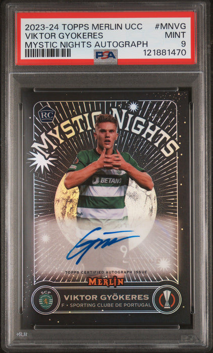 2023-24 Topps Merlin UCC Auto #MNVG Viktor Gyokeres PSA 9