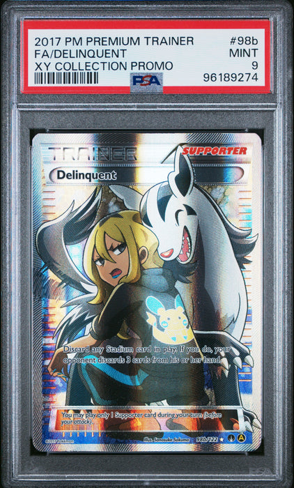 2017 Pokemon Premium Trainer Xy Collection Promo #98b Fa/Delinquent Xy PSA 9