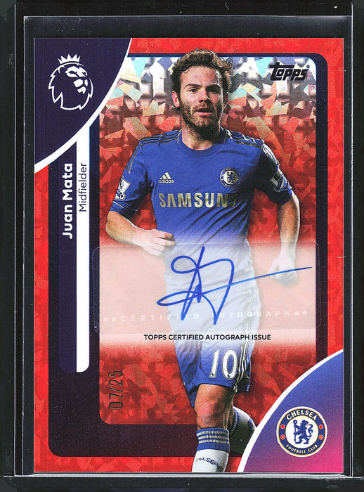 2025-26 Topps Premier League #AC-JMA Juan Mata Autographs Orange Rainbow #/25