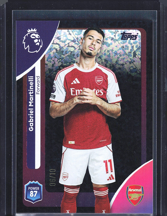 2025-26 Topps Premier League #13 Gabriel Martinelli Black Sparkle #/10