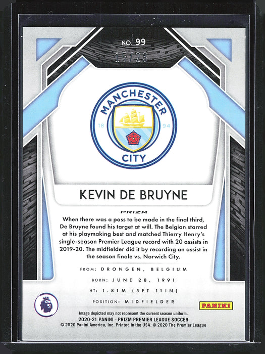 2020-21 Panini Prizm Premier League #99 Kevin De Bruyne Cracked Ice Prizm #/23