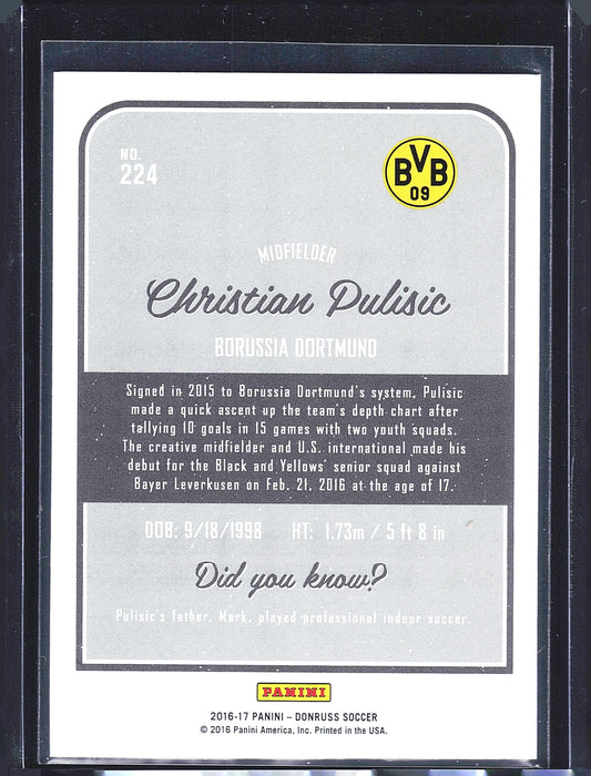 2016-17 Donruss #224 Christian Pulisic