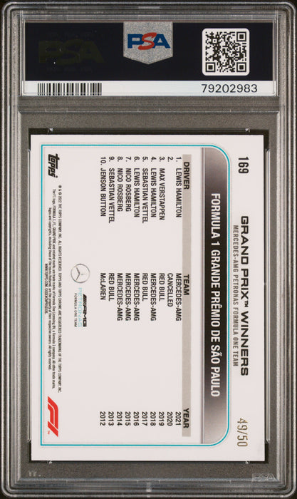 2022 Topps Chrome Formula 1 #169 Lewis Hamilton Gold Wave Refractor /50 PSA 9
