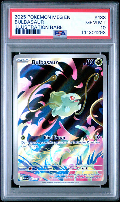 2025 Pokemon Meg En-Mega Evolution #133 Bulbasaur Illustration Rare PSA 10