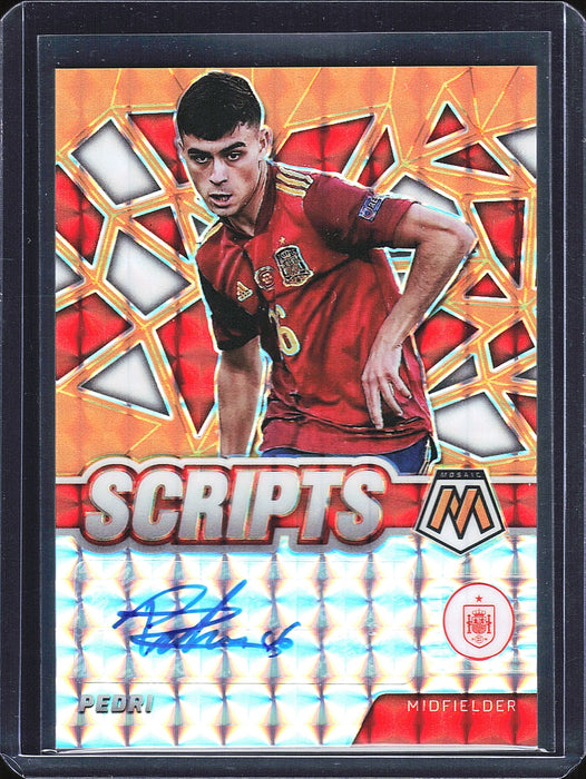 2021-22 Panini Mosaic Road to FIFA World Cup #S-PDR Pedri Orange Fluorescent Auto /50