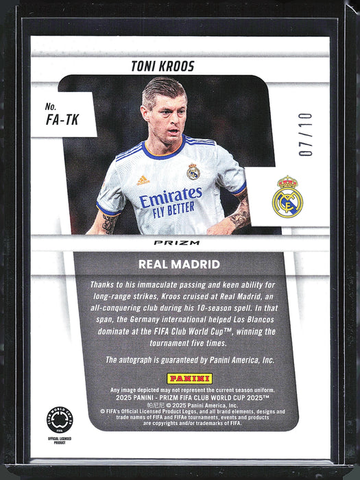 2025 Panini Prizm FIFA Club World Cup Toni Kroos Auto Gold Prizm SP #FA-TK /10