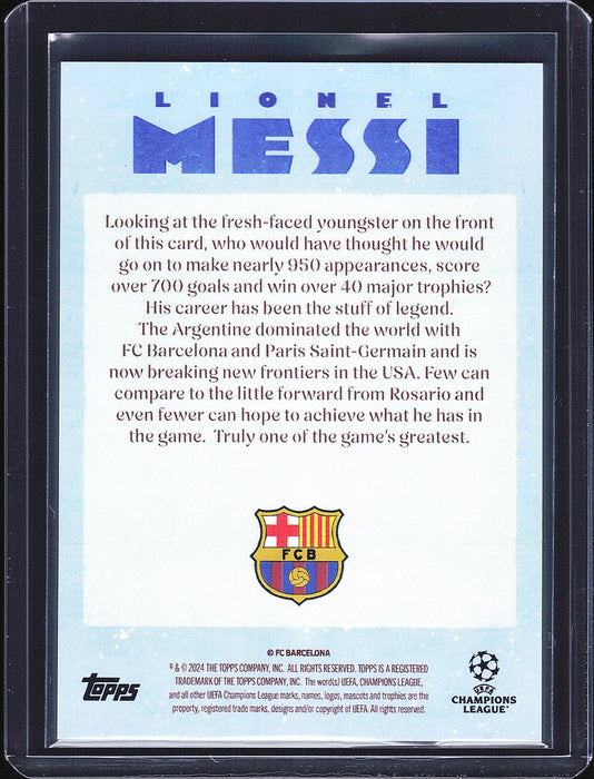 2024-25 Topps Deco UEFA Club Competitions #NNO Lionel Messi Artistry Blue /49