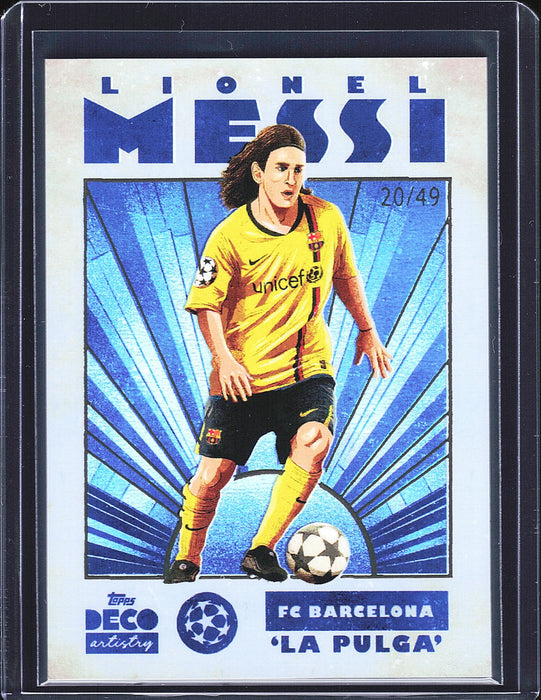 2024-25 Topps Deco UEFA Club Competitions #NNO Lionel Messi Artistry Blue /49