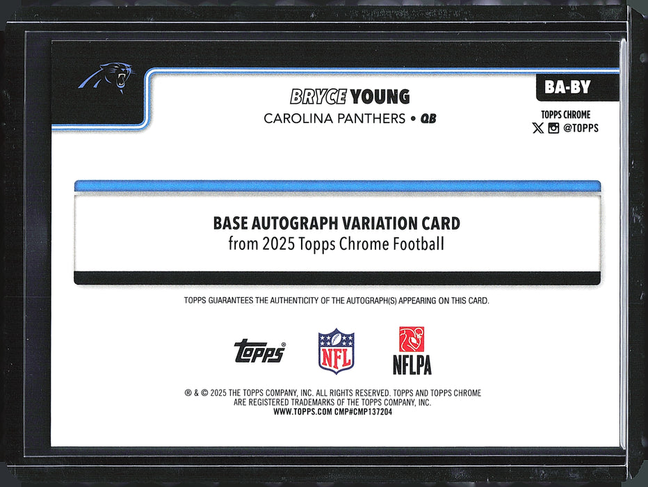 2025 Topps Chrome #BA-BY Bryce Young Chrome Autographs Gold Lava Refractor /50