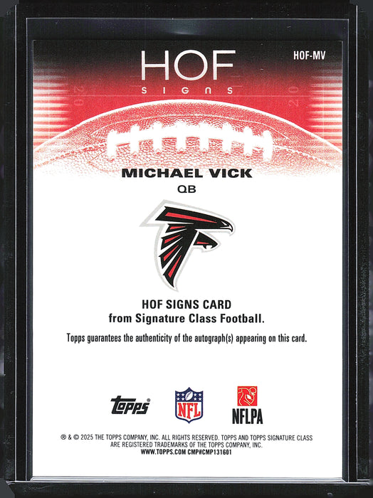 2025 Topps Signature Class #HOF-MV Michael Vick HOF Signs Red Refractor /25