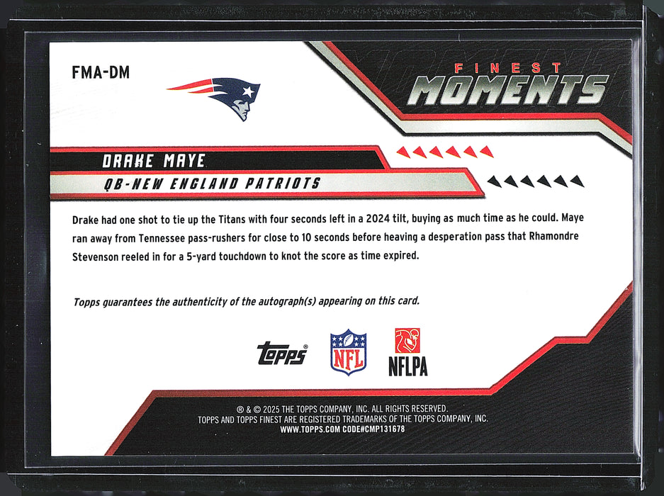2025 Finest #FMA-DM Drake Maye Finest Moments Autographs