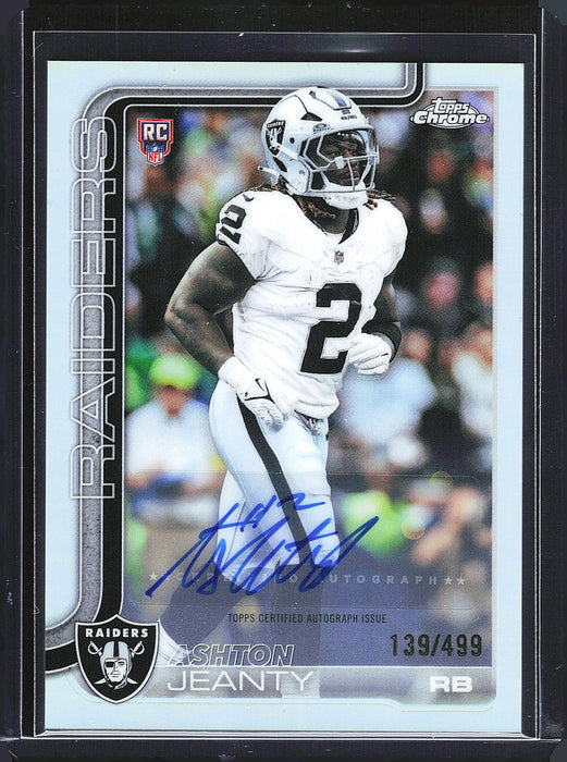 2025 Topps Chrome #RA-AJ Ashton Jeanty Chrome Rookie Autographs Refractor /499