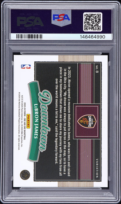 2023 Panini One And One Downtown #8 Lebron James Downtown-Variation PSA 10