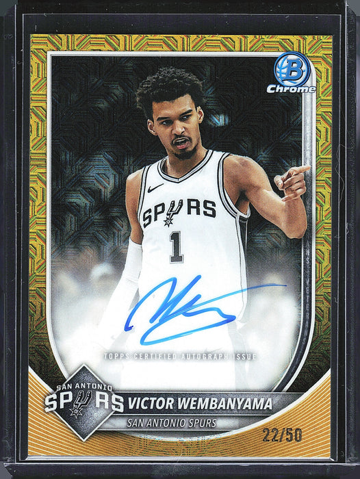 2025-26 Bowman #BCA-VW Victor Wembanyama Chrome Autographs Gold Mojo /50