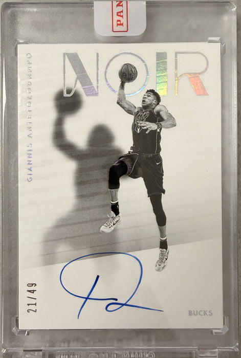 2018-19 Panini Noir SHS-GA Giannis Antetokounmpo Shadow Signatures /49