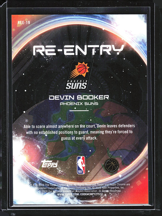 25-26 Topps Chrome Cosmic REE-19 Devin Booker Re-Entry Orange Galactic Refractor /25