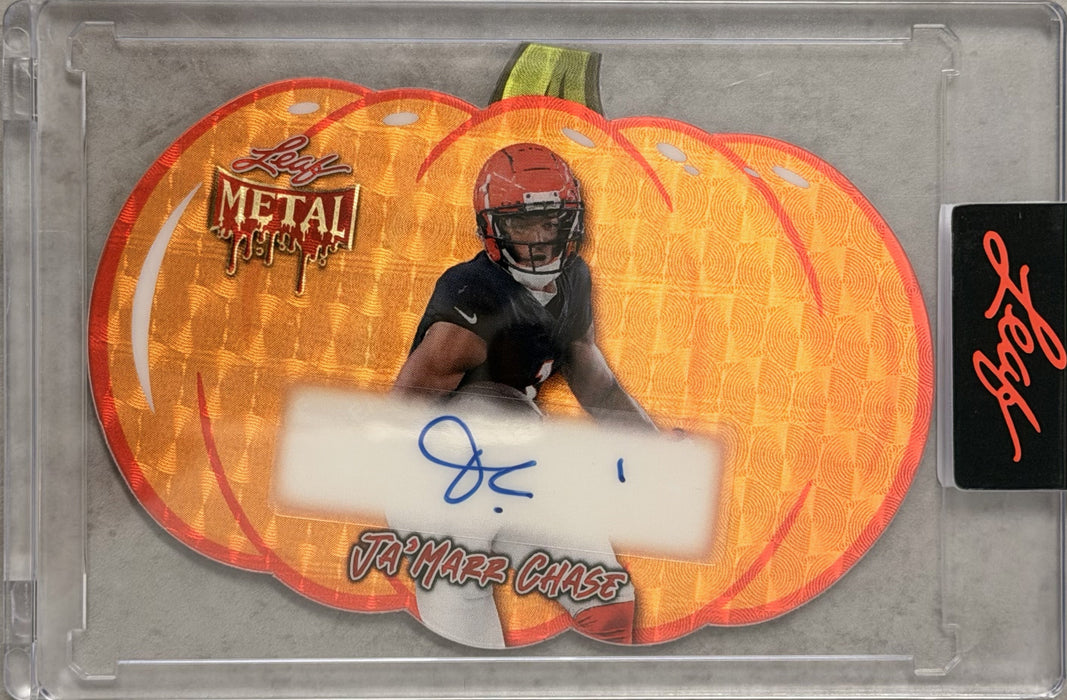 2025 Leaf Metal Halloween - Pumpkins Prismatic Gold P-JMC Ja’Marr Chase 1/1