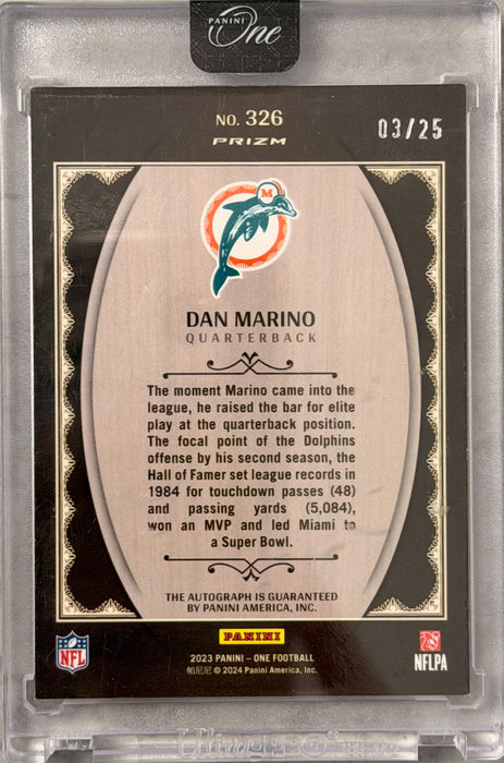 2023 Panini One Football NFL Once Upon a Time Dan Marino #326 Red /25
