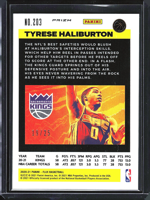 2020-21 Panini Flux 203 Tyrese Haliburton Lunar Eclipse /25