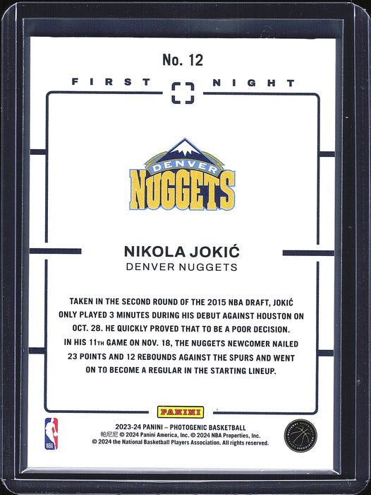 2023-24 Panini Photogenic 12 Nikola Jokic First Night Gold /10
