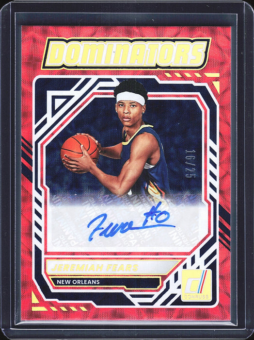 2025-26 Donruss Dominators DOM-JFR Jeremiah Fears Rookie Autographs Red RC Auto /25