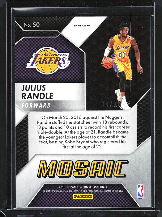 2016-17 Panini Mosaic Prizm 50 Julius Randle Gold /10