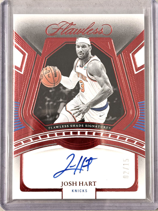 2023-24 Panini Flawless Shade Signatures Ruby FSS-HRT Josh Hart /15