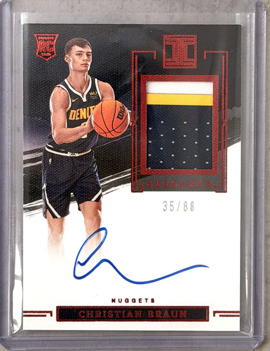 2022-23 Panini Impeccable 121 Christian Braun Rookie Jersey Auto Asia RC /88