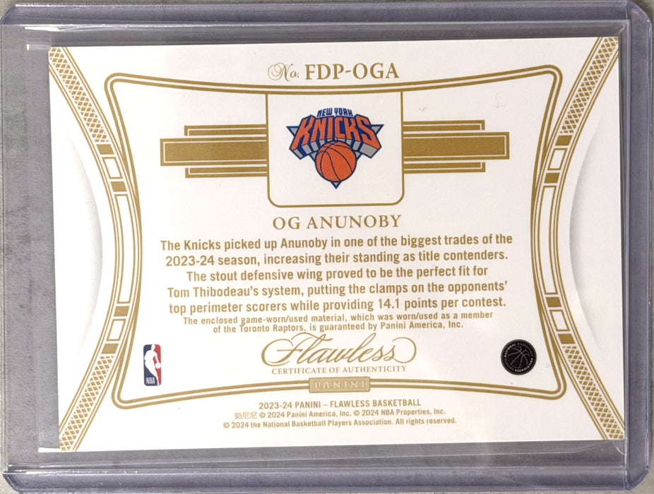 2023-24 Panini Flawless FDP-OGA OG Anunoby Dual Patches Ruby /15