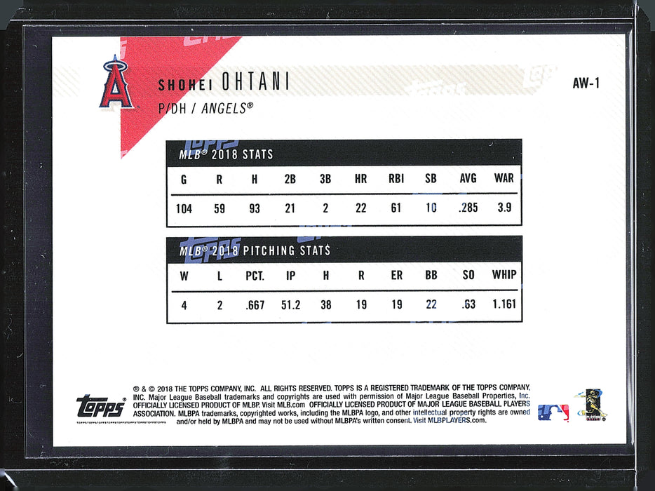 2018 Topps Now AW-1 Shohei Ohtani Award Winners