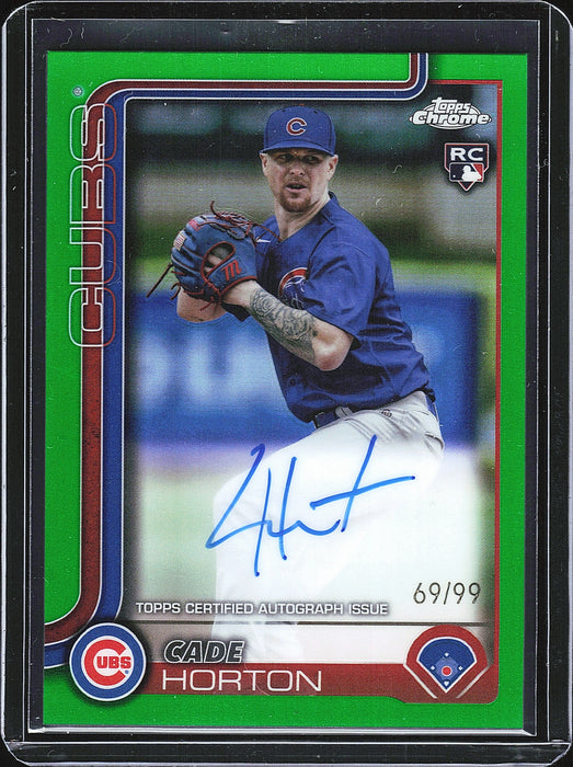 2025 Topps Chrome Update RA-CH Cade Horton Chrome Update Autographs Green Refractors 69/99