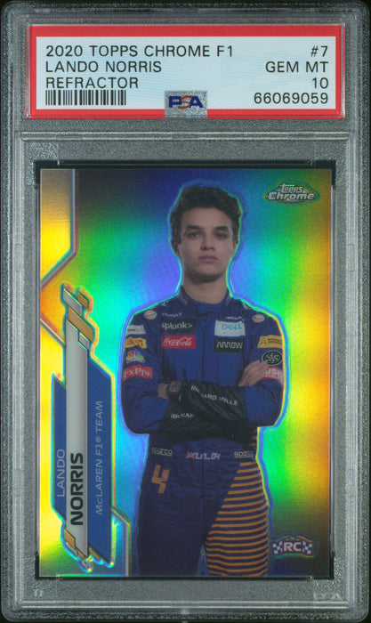 2020 Topps Chrome Formula 1 7 Lando Norris Refractor PSA 10