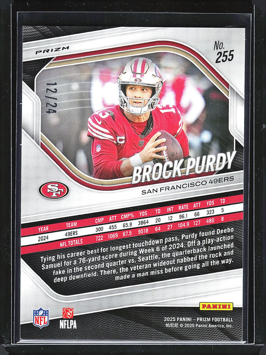 2025 Panini Prizm 255 Brock Purdy Gold Sparkle 12/24