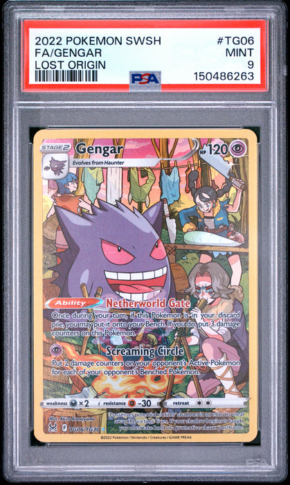 2022 Pokemon Sword & Shield Lost Origin TG06 Fa/Gengar Lost Origin PSA 9