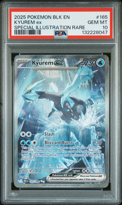 2025 Pokemon Blk En-Black Bolt 165 Kyurem Ex Special Illustration Rare PSA 10
