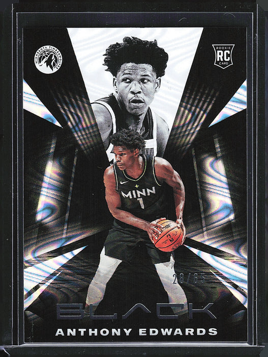 2020-21 Panini Black 77 Anthony Edwards Swirlorama 28/65