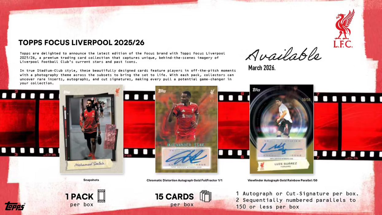 2025-26 Topps Focus Liverpool Soccer Hobby Box (Pre-Order: March 20)