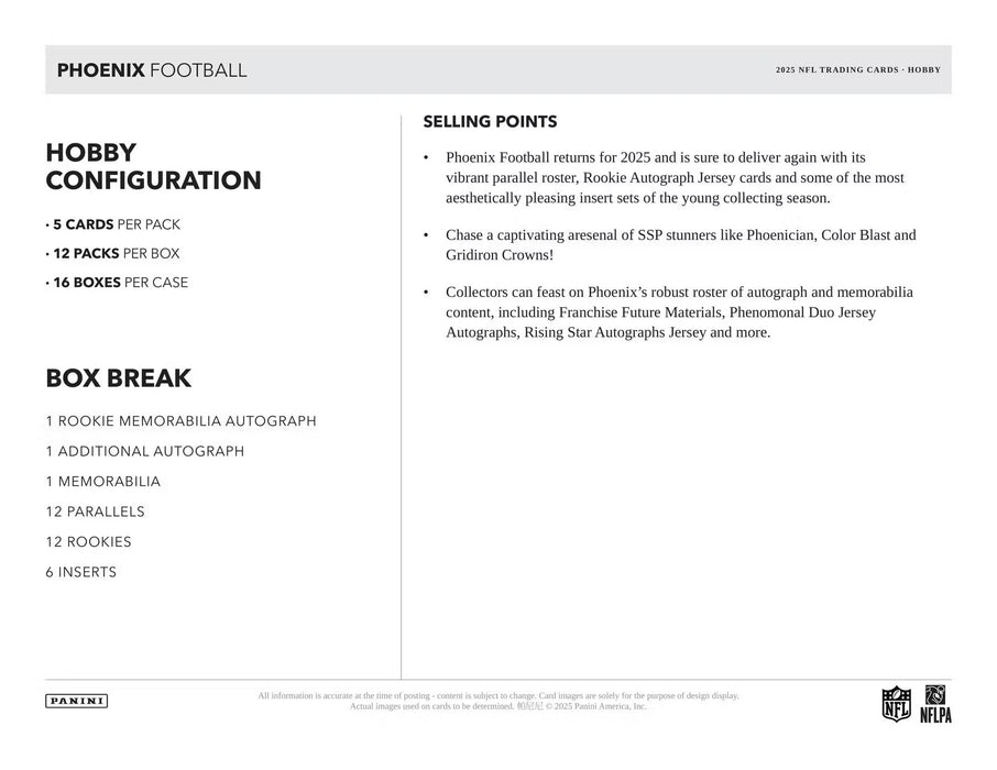 2025 Panini Phoenix Football Hobby Box