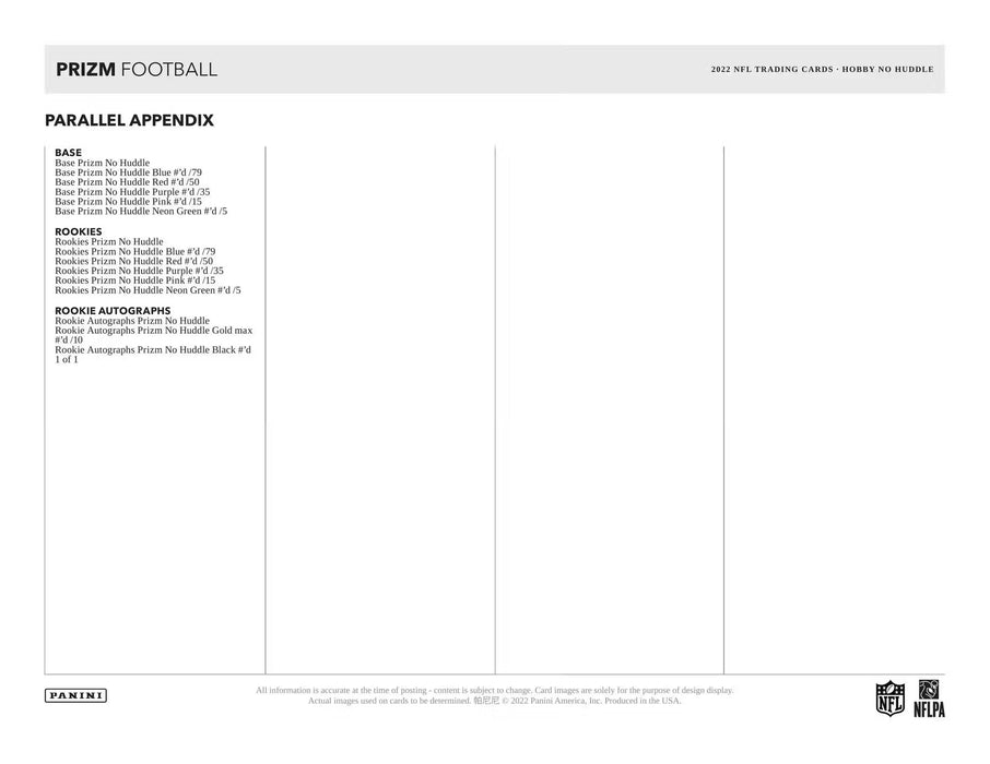 2022 Panini Prizm No Huddle Football Box